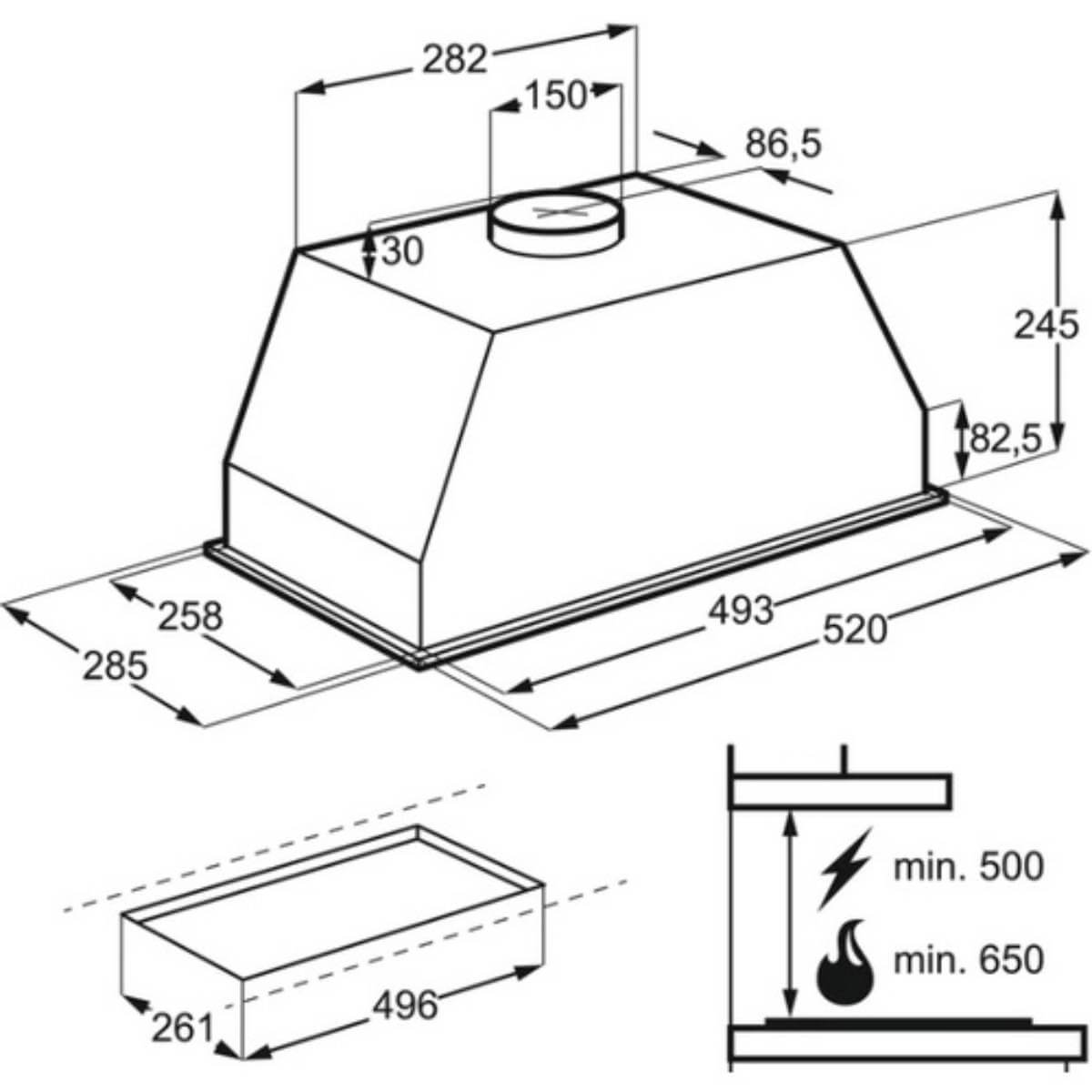 Витяжка вбудовувана ELECTROLUX LFG525K