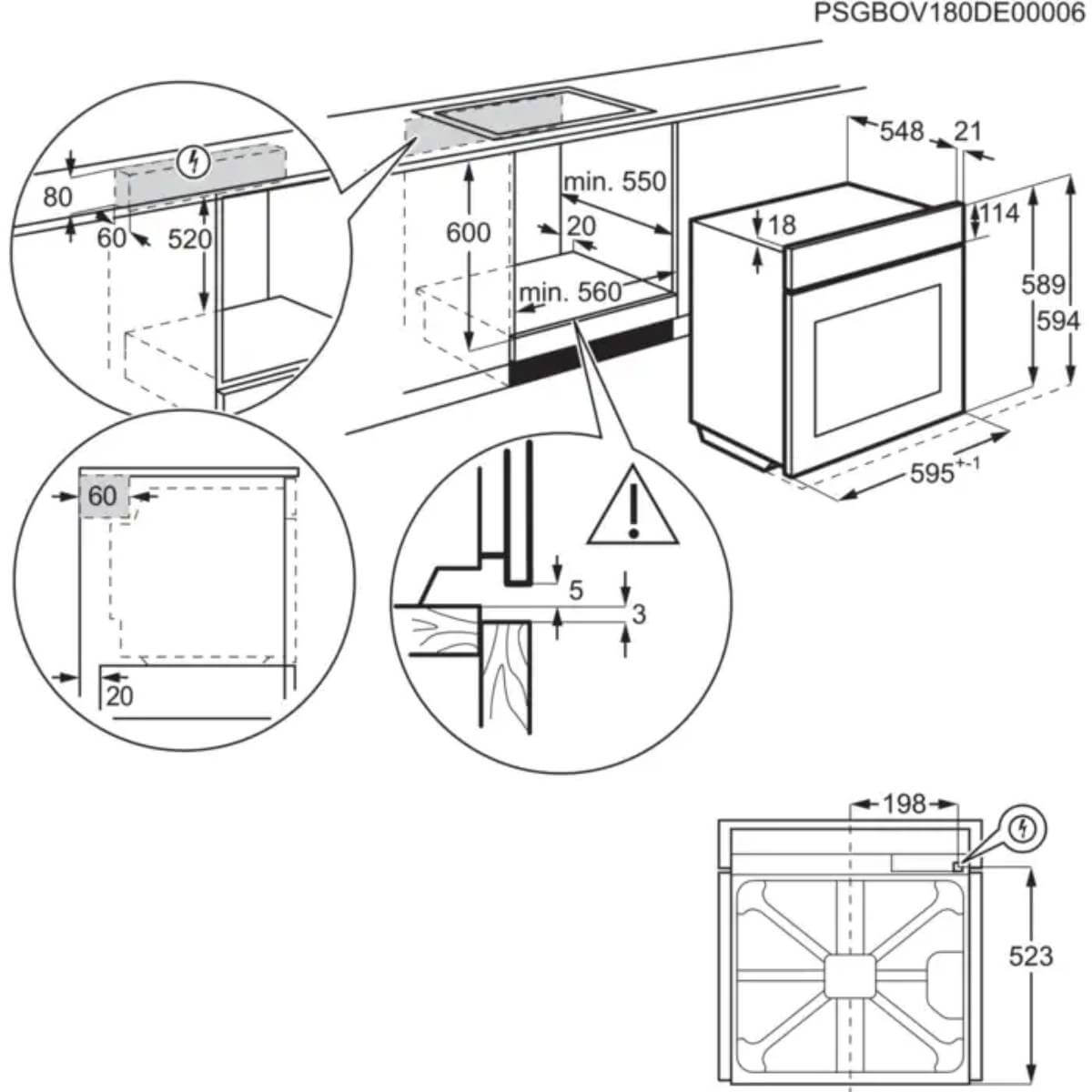 Духова шафа електрична ELECTROLUX OED3H50TX