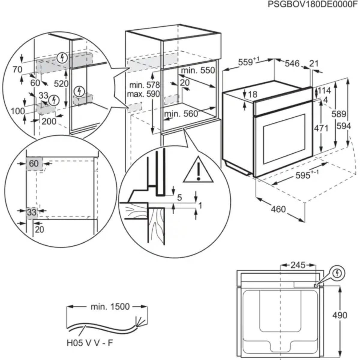 Духова шафа електрична ELECTROLUX OEE5H71Z