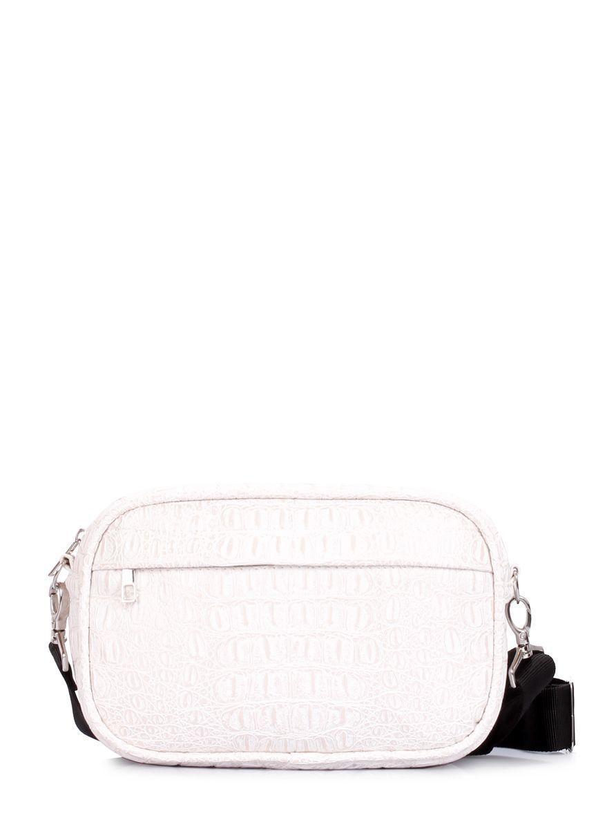 Біла сумка з ременем на плече POOLPARTY Capsule зі штучної шкіри