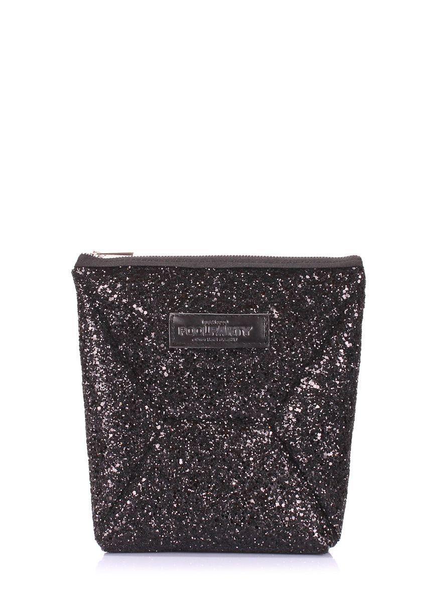 Блискуча косметичка-клатч POOLPARTY THE X чорна