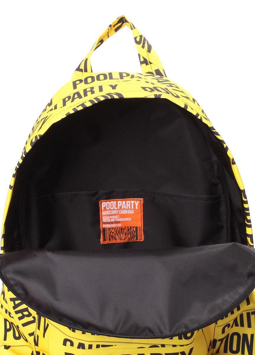 Міський рюкзак POOLPARTY з принтом CAUTION