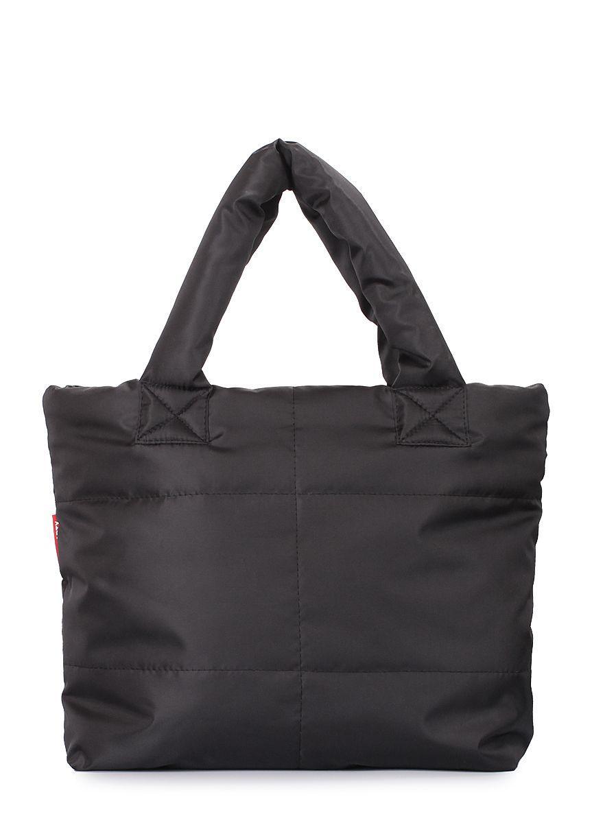 Дута стьобана сумка POOLPARTY Fluffy чорна