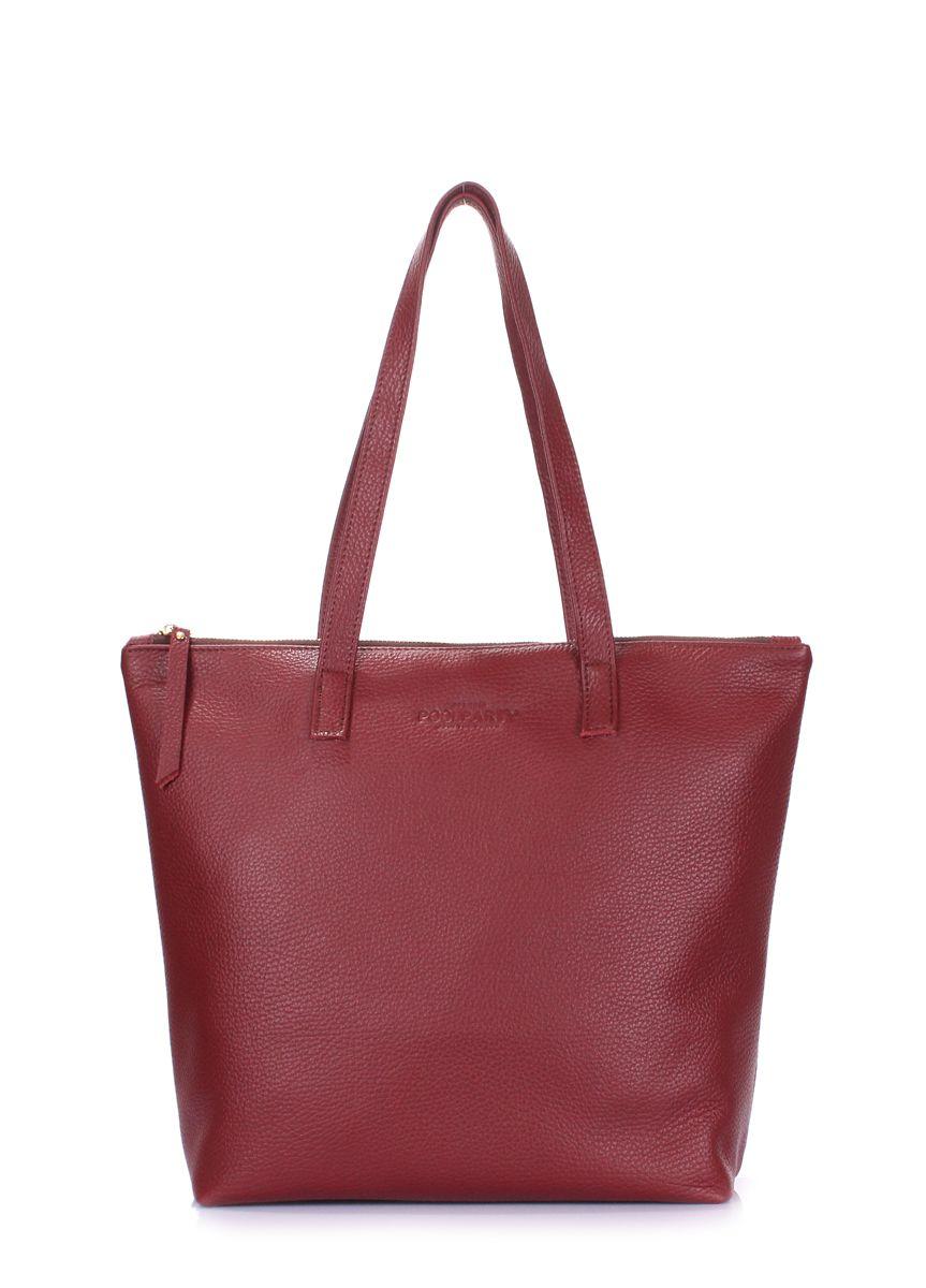 Жіноча шкіряна сумка POOLPARTY Secret бордова