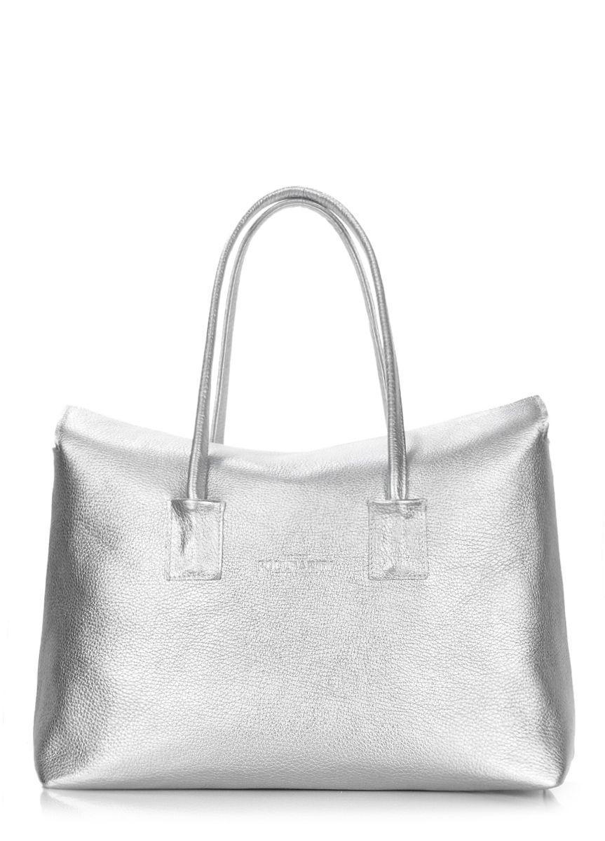 Жіноча шкіряна сумка POOLPARTY Sense срібна