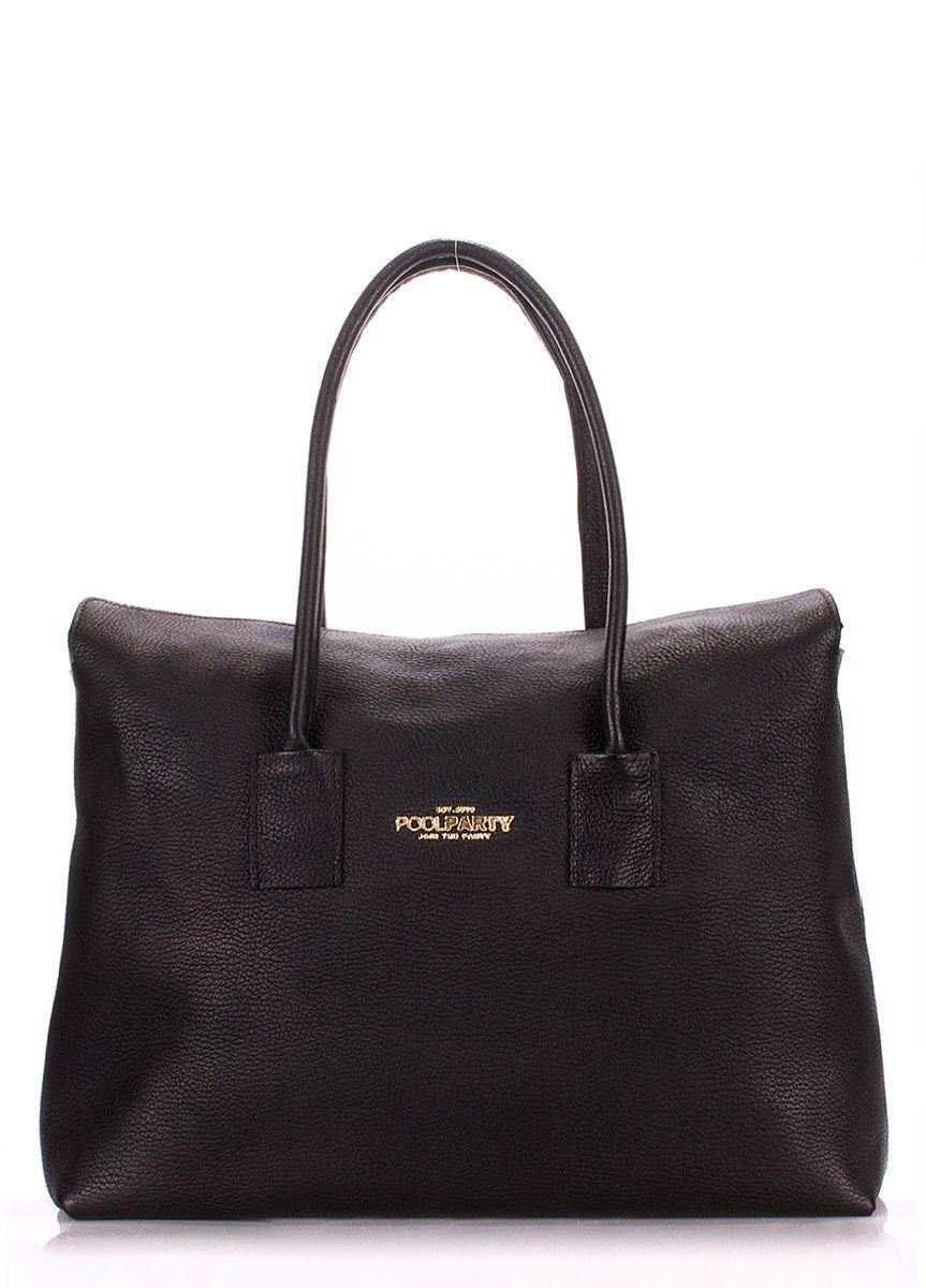 Жіноча шкіряна сумка POOLPARTY Sense чорна