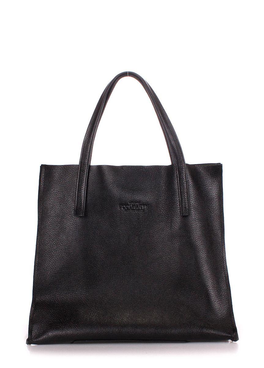 Жіноча шкіряна сумка POOLPARTY Soho Versa чорна