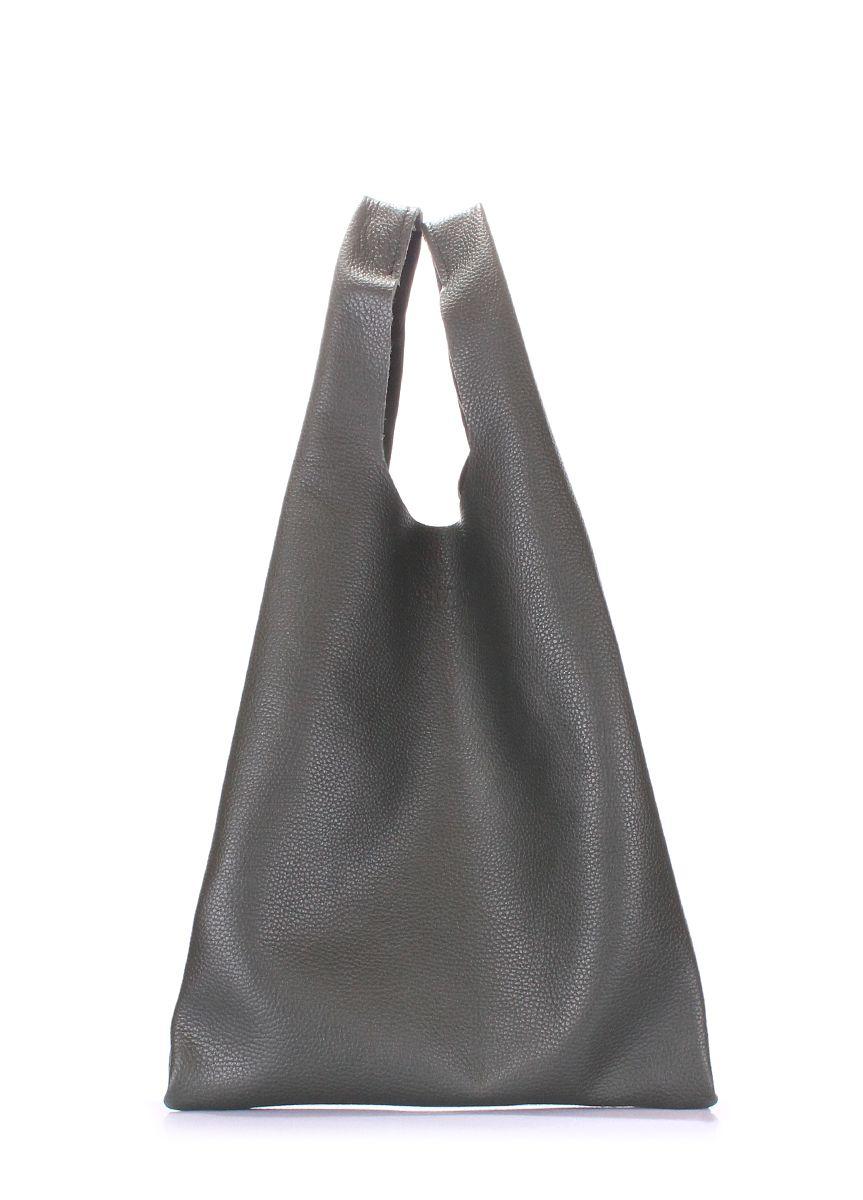 Жіноча шкіряна сумка-пакет POOLPARTY зелена