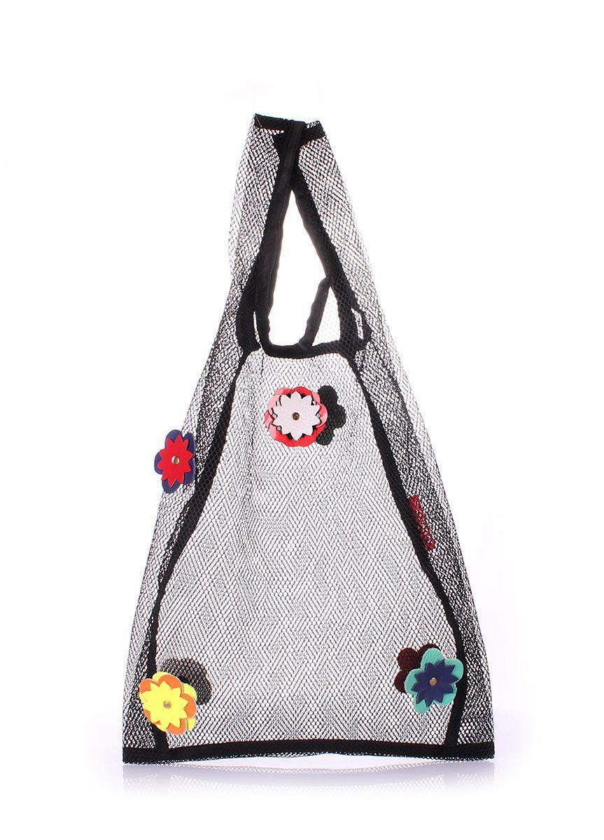 Жіноча сітчаста сумка-авоська POOLPARTY з квітами