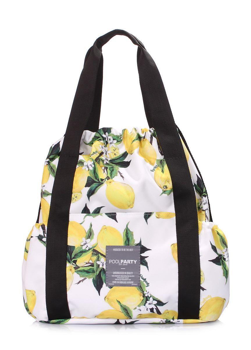 Жіноча сумка на шнурку POOLPARTY Felicita з лимонами