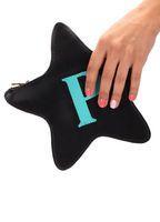 Шкіряна косметичка-клатч POOLPARTY STAR чорна