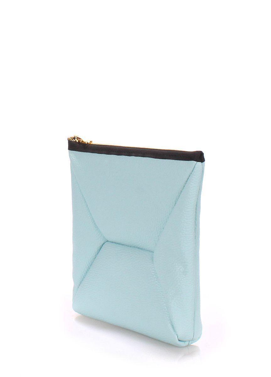 Шкіряна косметичка-клатч POOLPARTY THE X блакитна
