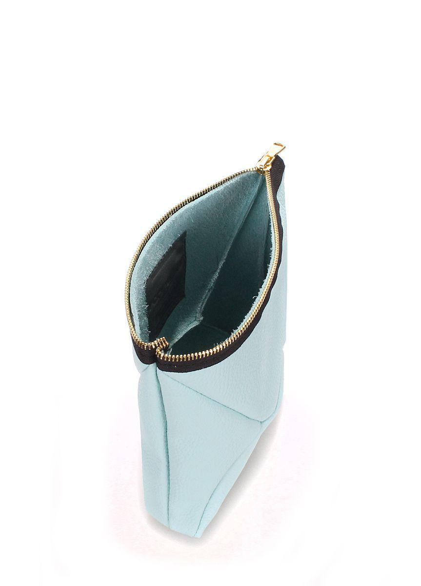 Шкіряна косметичка-клатч POOLPARTY THE X блакитна