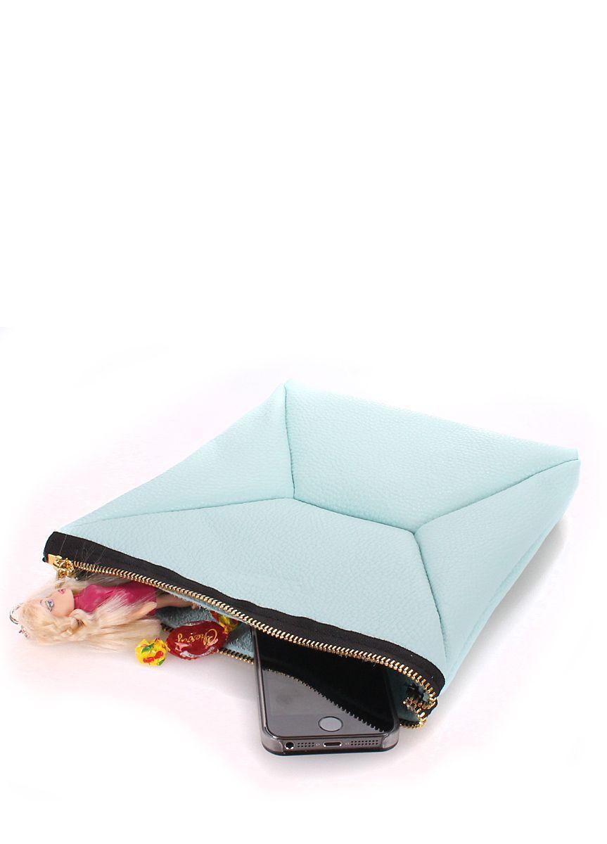 Шкіряна косметичка-клатч POOLPARTY THE X блакитна