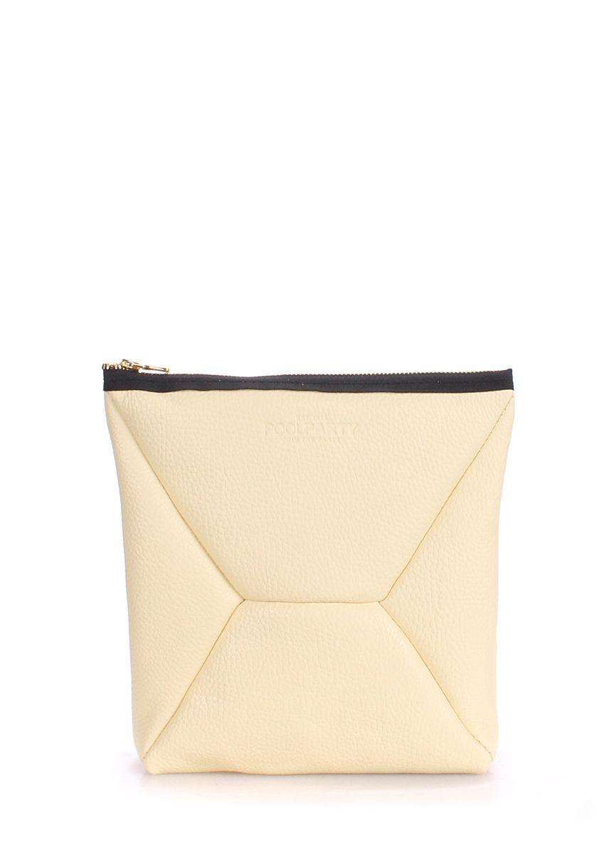 Шкіряна косметичка-клатч POOLPARTY THE X жовта