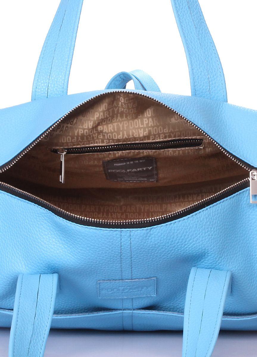 Шкіряна сумка POOLPARTY Sidewalk блакитна