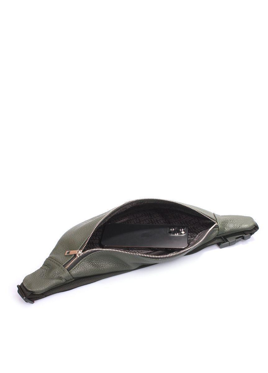 Шкіряна сумка-бананка POOLPARTY зелена