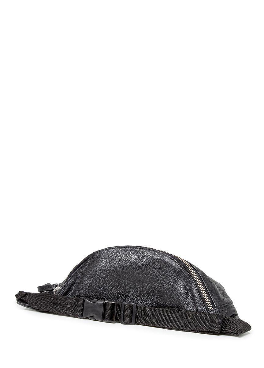 Шкіряна сумка-бананка POOLPARTY чорна