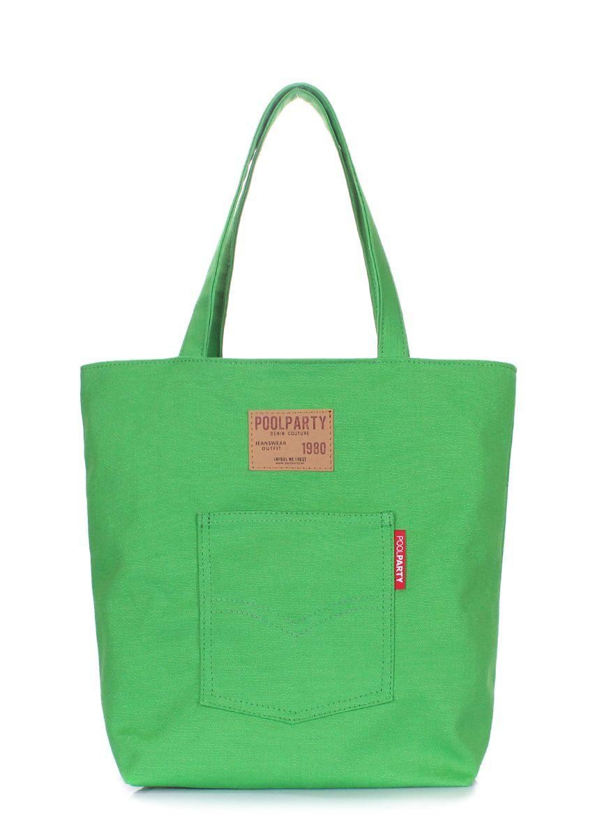 Бавовняна жіноча сумка POOLPARTY Arizona зеленая
