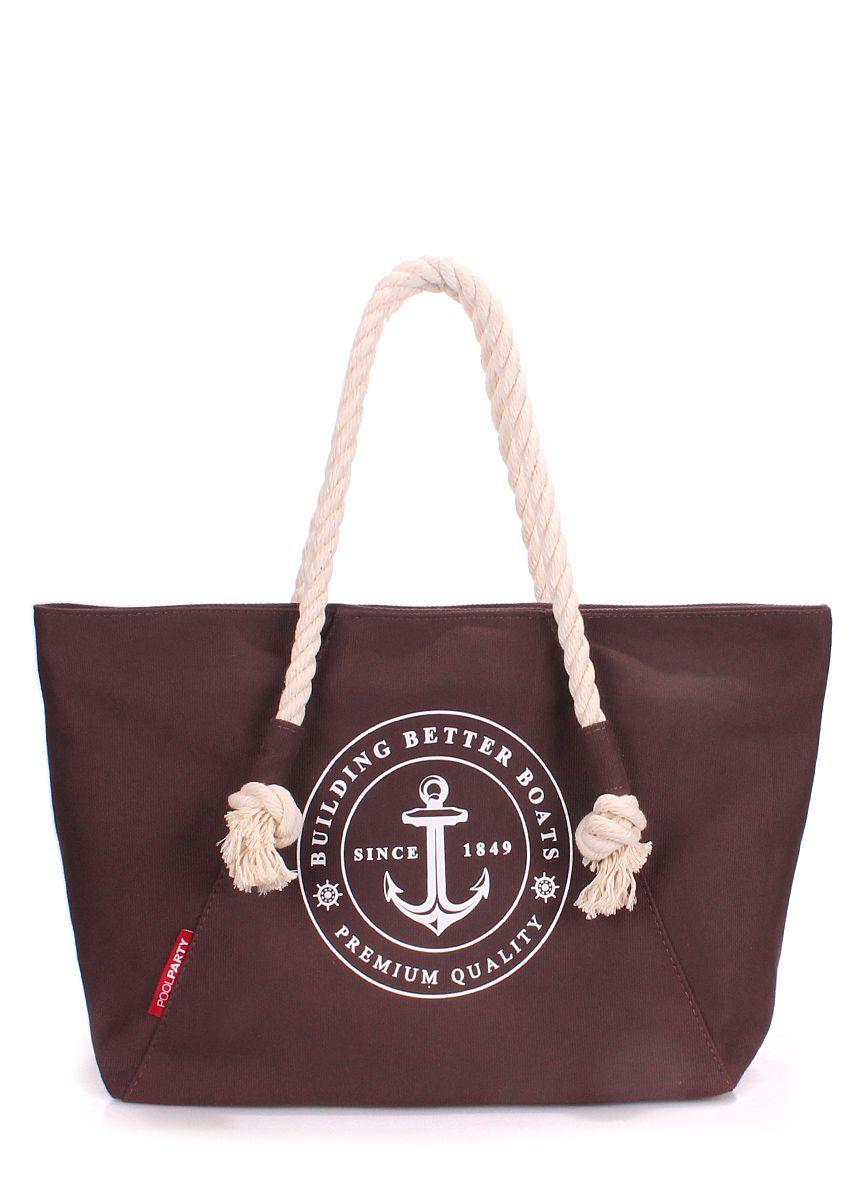 Літня сумка POOLPARTY Breeze з якорем коричнева