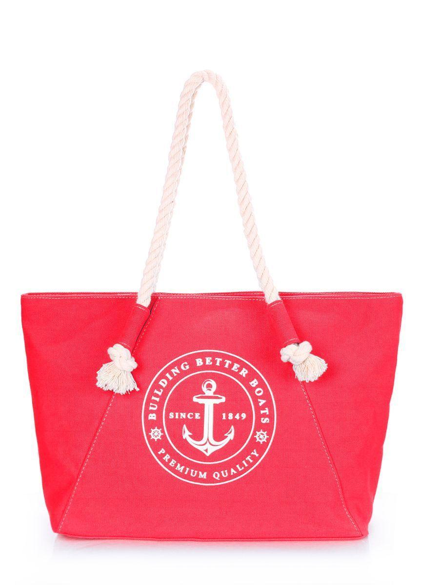 Літня сумка POOLPARTY Breeze з якорем червона