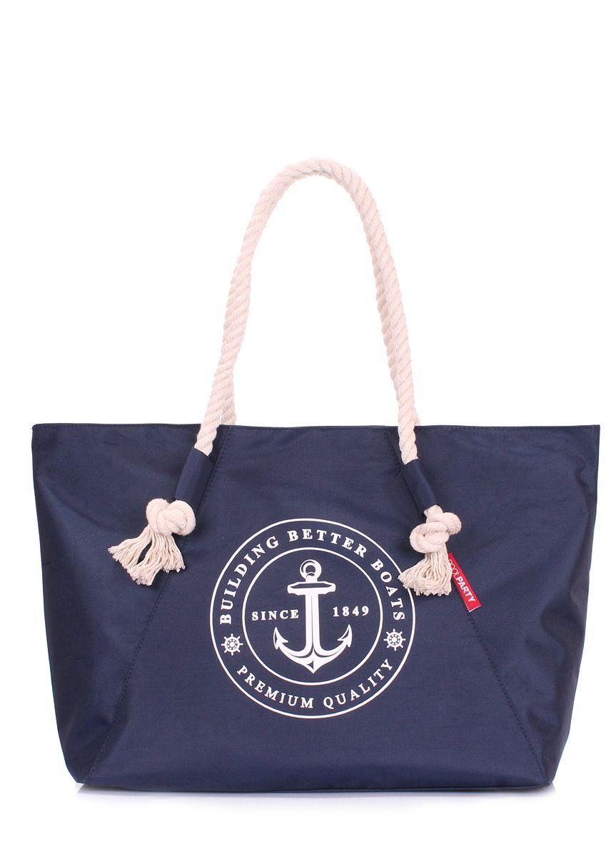 Літня сумка POOLPARTY Breeze з якорем синя