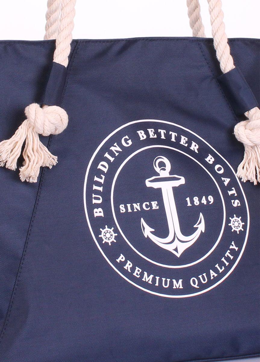 Літня сумка POOLPARTY Breeze з якорем синя