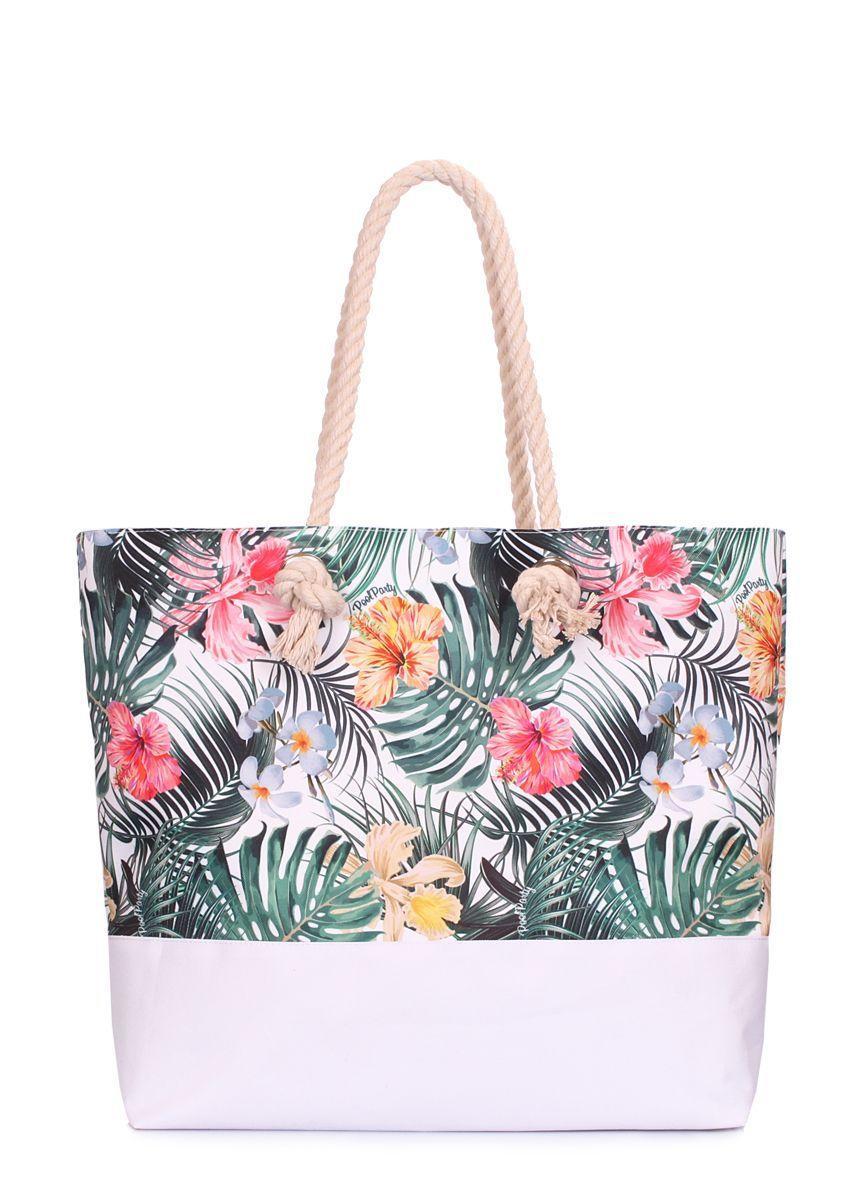 Літня сумка POOLPARTY Palm Beach з тропічним принтом