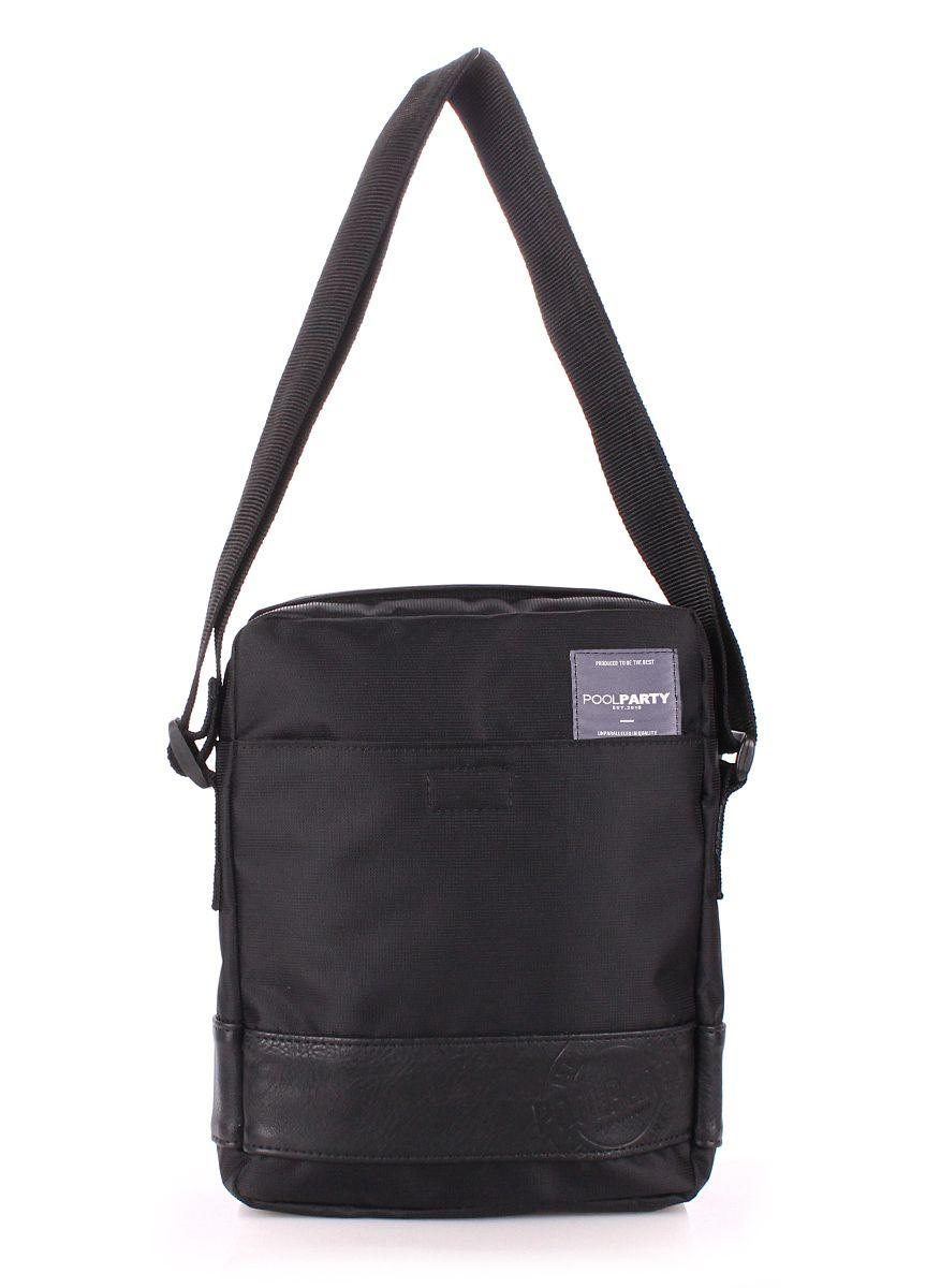 Чоловіча текстильна сумка з ременем на плече POOLPARTY чорна