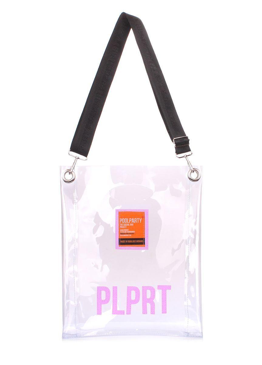 Прозора жіноча сумка POOLPARTY Clear з ременем на плече