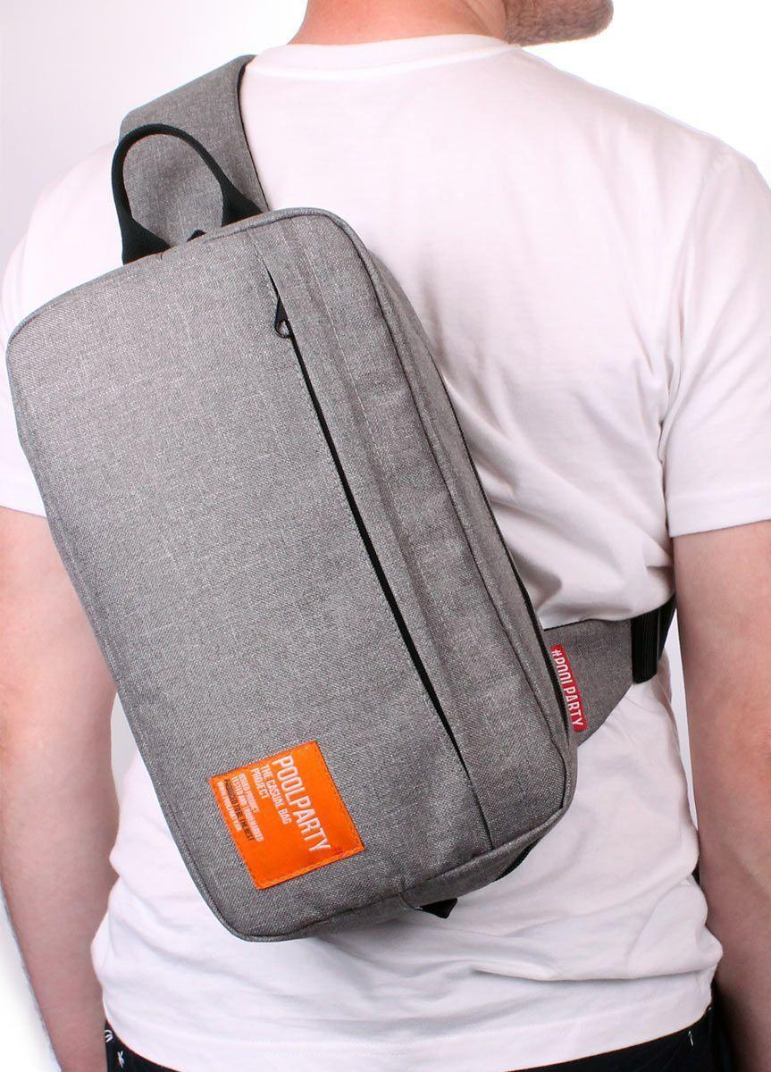 Рюкзак - слінгпек POOLPARTY Jet сірий