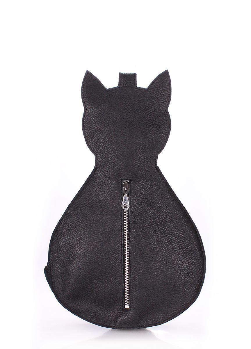 Рюкзак у формі кішки жіночий шкіряний POOLPARTY чорний