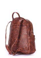 Рюкзак жіночий шкіряний POOLPARTY Mini коричневий з тисненням під крокодила