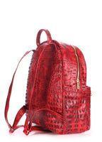 Рюкзак жіночий шкіряний POOLPARTY Mini червоний з тисненням під крокодила