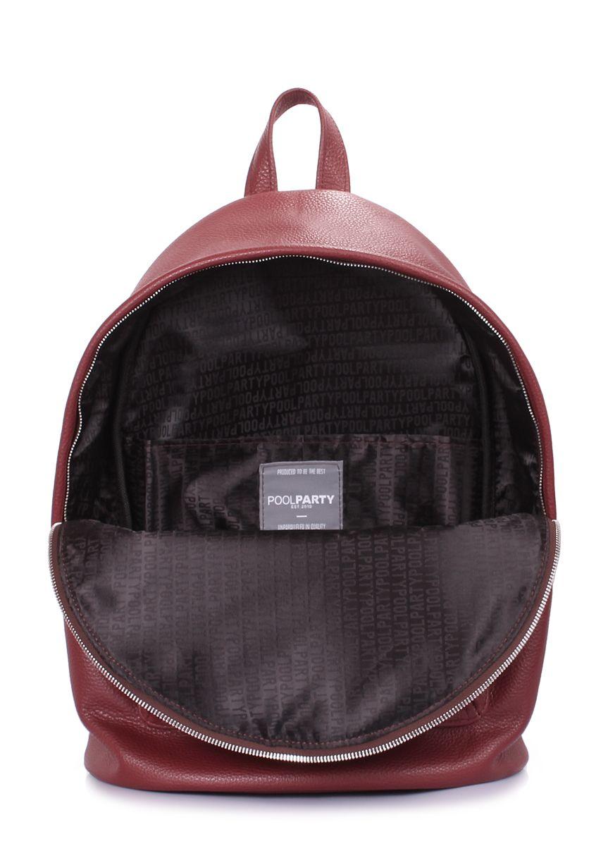 Рюкзак шкіряний POOLPARTY бордовий