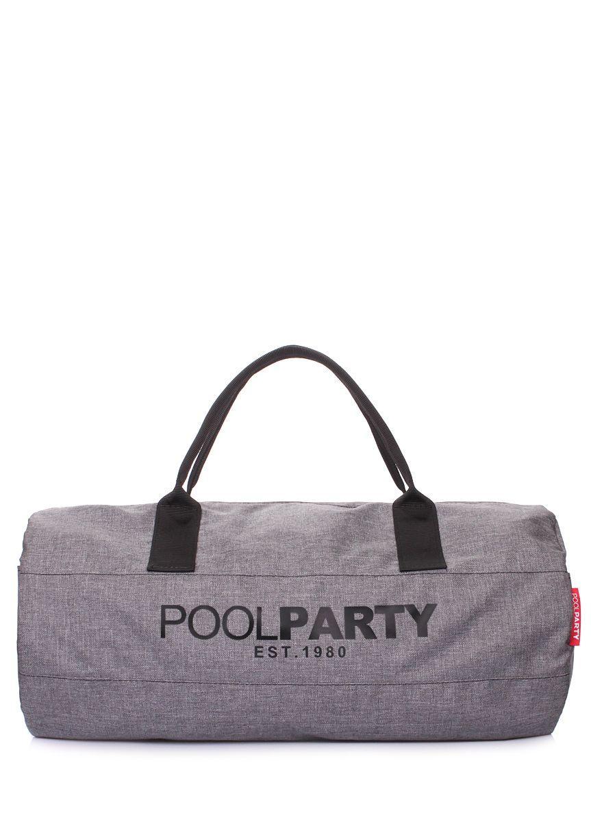 Спортивна-повсякденна текстильна сумка POOLPARTY Gymbag сіра