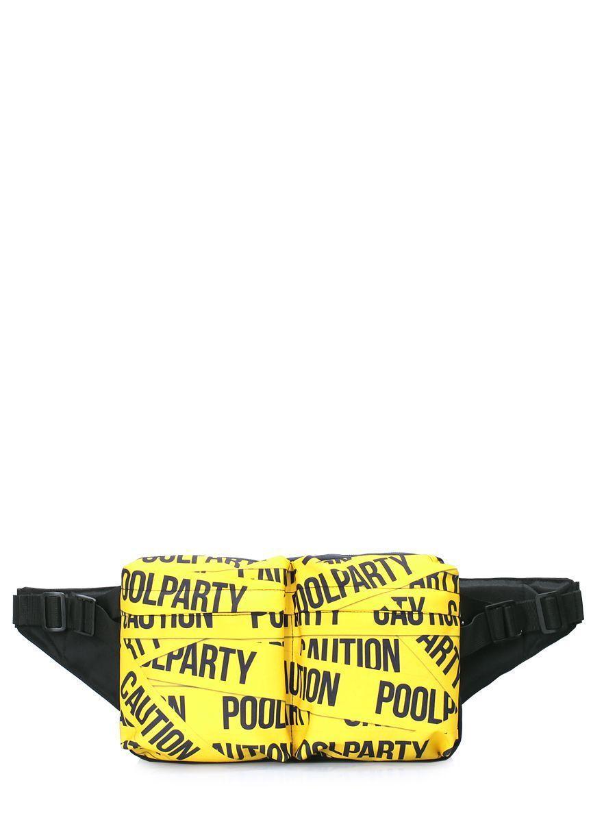 Сумка на пояс POOLPARTY Bumper з принтом CAUTION