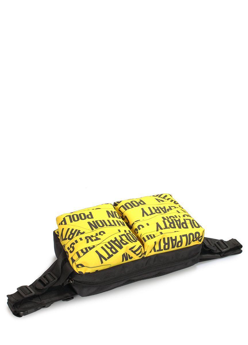 Сумка на пояс POOLPARTY Bumper з принтом CAUTION