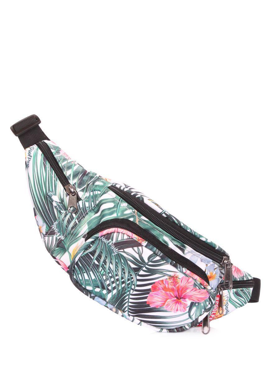 Сумка-бананка POOLPARTY Booster з тропічним принтом