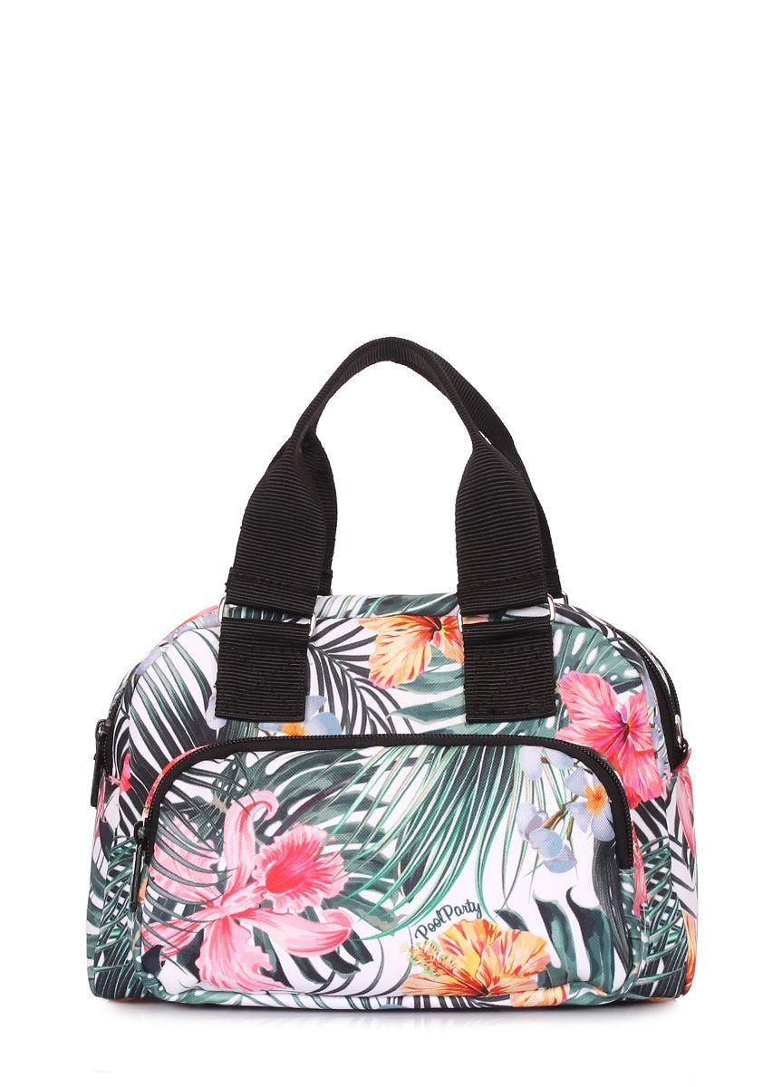 Сумочка з ременем на плече POOLPARTY Subway з тропічним принтом