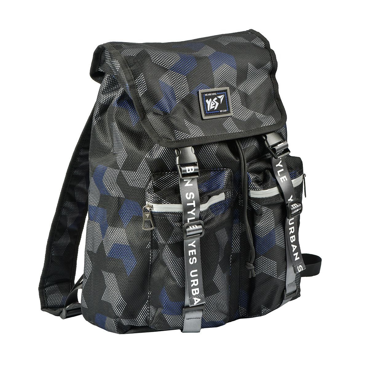 Рюкзак молодіжний YES T-71  "Double up" чорний/синій