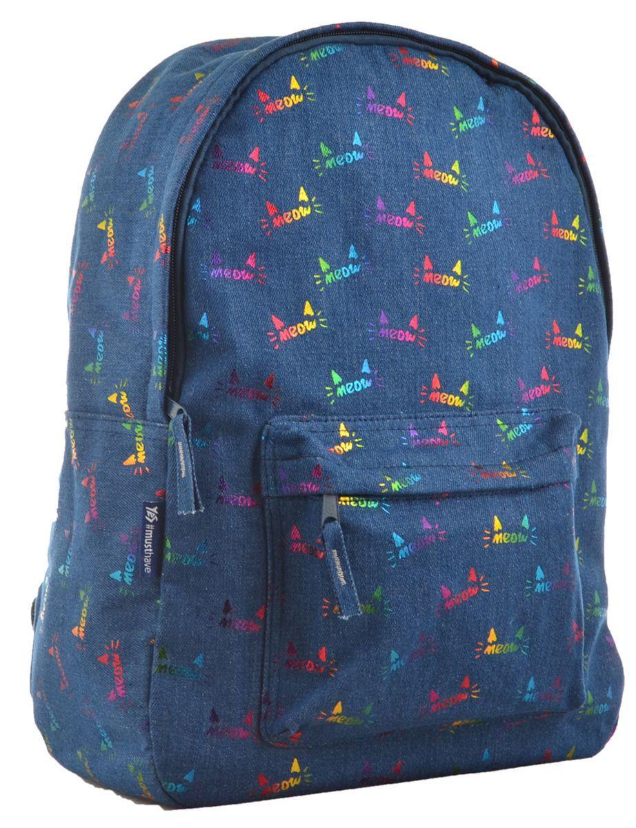 Рюкзак молодіжний YES  ST-18 Jeans Meow, 41*30*13.5