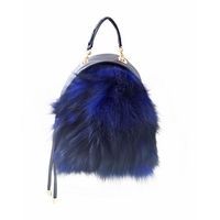 Сумка-рюкзак  YES, синій, з хутром