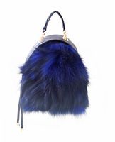 Сумка-рюкзак  YES, синій, з хутром