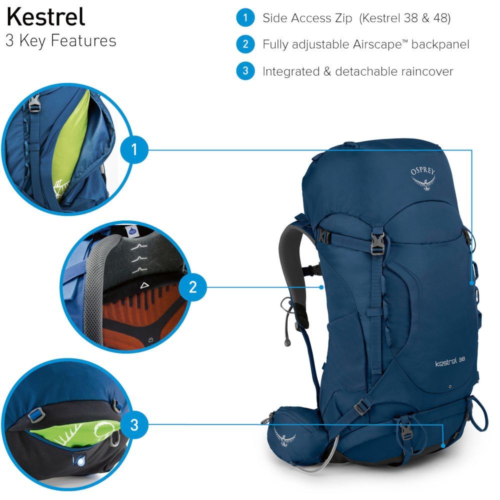 Рюкзак Osprey Kestrel 38 Rogue Red - червоний