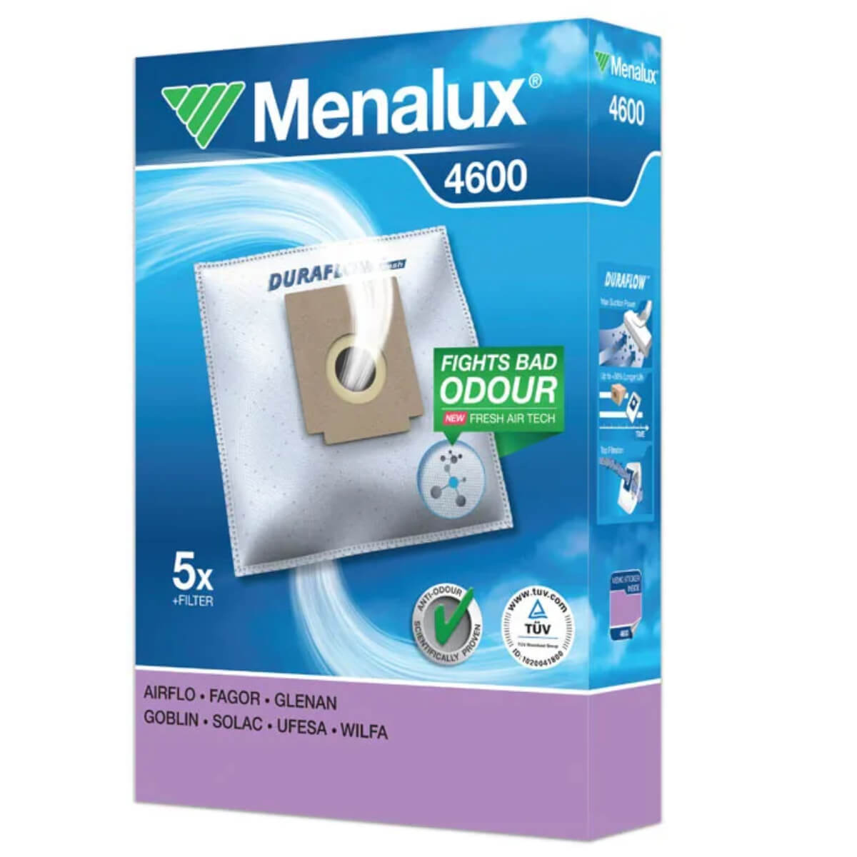 Мішки для пилососа Menalux 4600 5 шт + фільтр