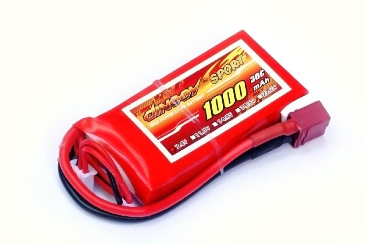 Акумулятор для радіокерованої моделі Dinogy Li-Pol 1000 мАч 7.4 В 68x35x14 мм T-Plug 30C DLC-2S1000D-T