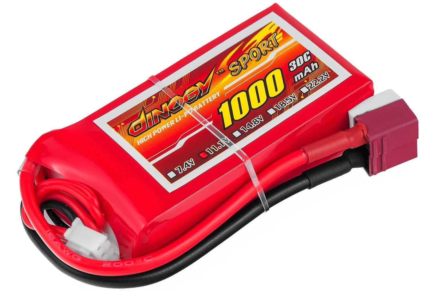 Акумулятор для радіокерованої моделі Dinogy Li-Pol 1000 мАч 11.1 В 68x35x18 мм T-Plug 30C DLC-3S1000D-T