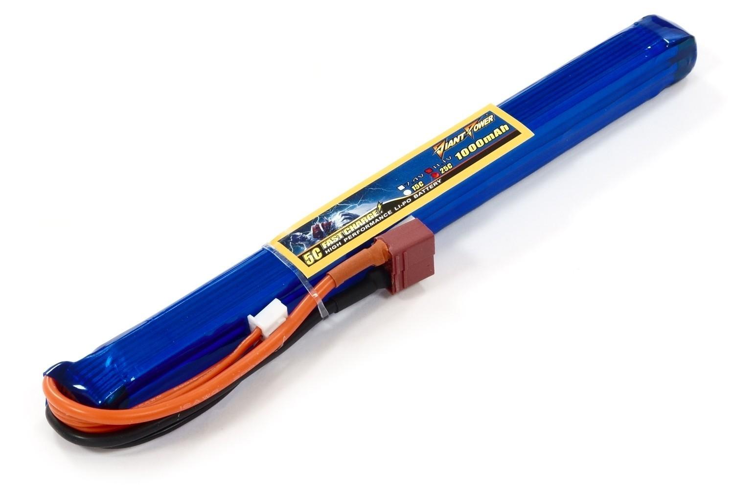 Акумулятор для страйкболу Giant Power (Dinogy) Li-Pol 1000 мАч 11.1 В 185x15x15 мм T-Plug 25C DAS-3S5514178C-T