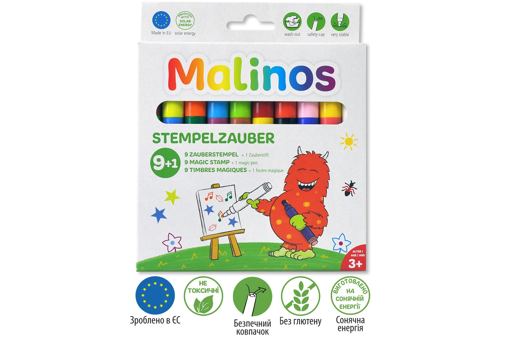 Фломастери штампи чарівні, що міняють колір MALINOS Stempelzauber 10 (9+1) шт MA-300008